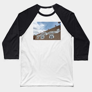 Route 66 signs on brick wall Baseball T-Shirt